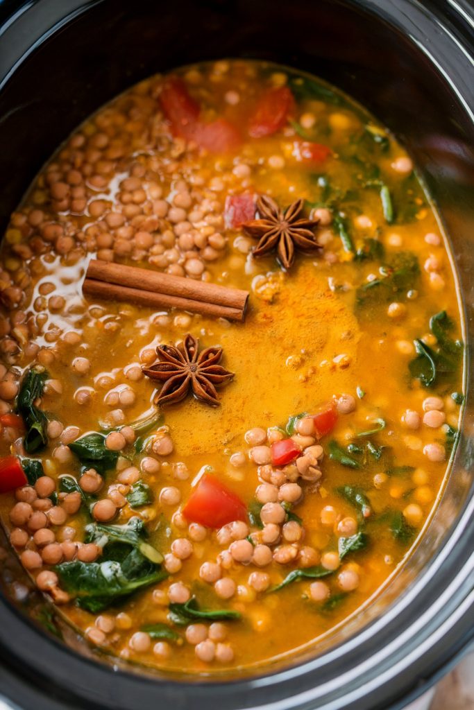 Crockpot Lentil Soup With Turmeric and Ginger