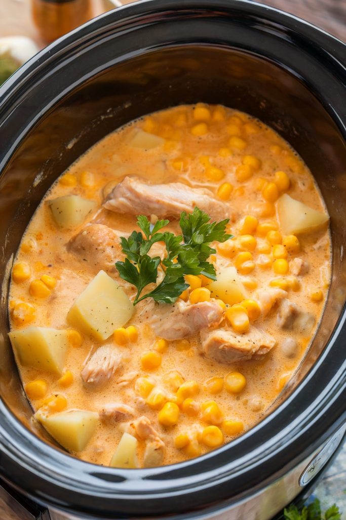 Crockpot Chicken and Corn Chowder