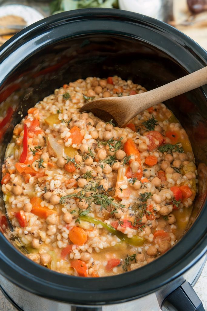 Crockpot Barley and Chickpea Risotto