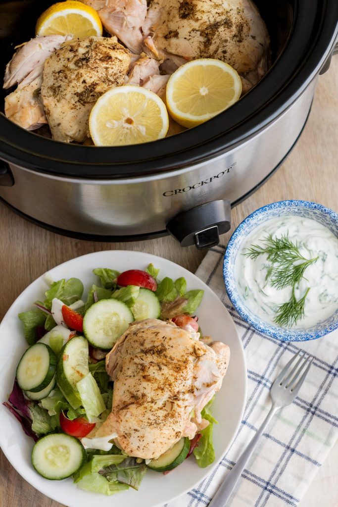 Crockpot Greek Chicken with Tzatziki
