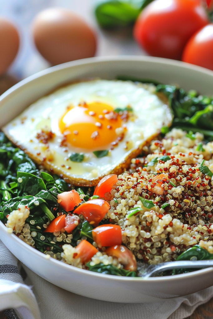 Spinach Quinoa Breakfast Bowl