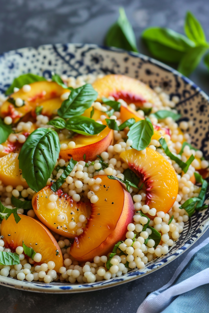 Peach Basil Couscous Bowl