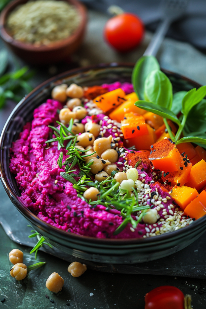 Beetroot Hummus Bowl