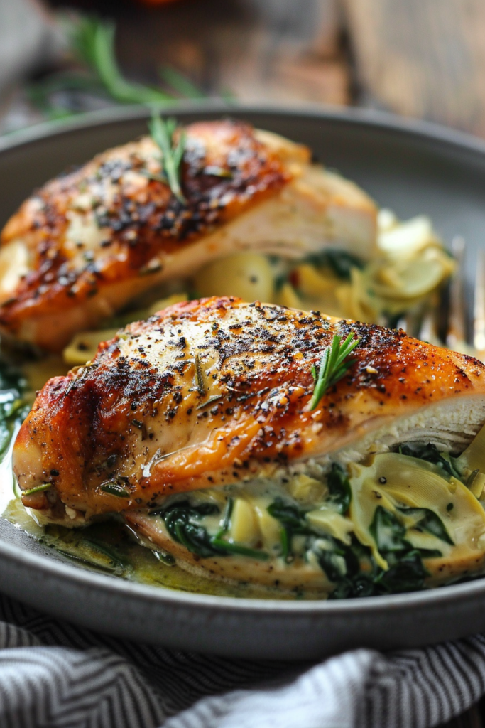 Spinach Artichoke Stuffed Chicken