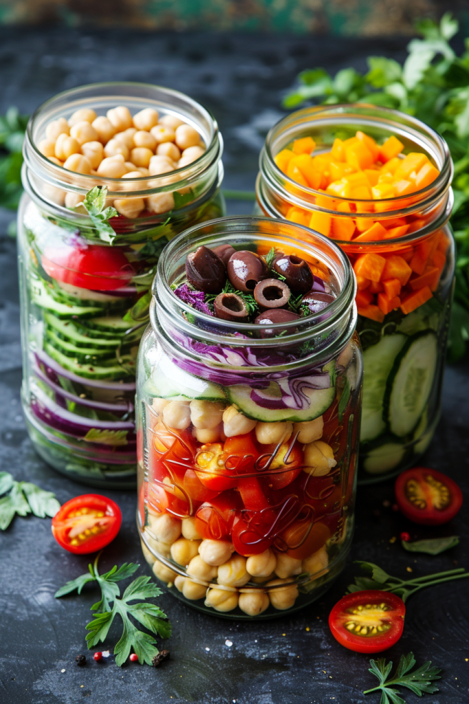 Mason Jar Salad with Chickpeas