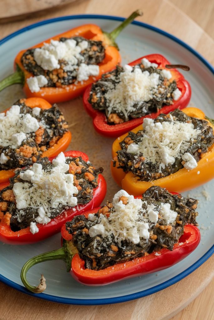 Spinach and Feta Stuffed Peppers