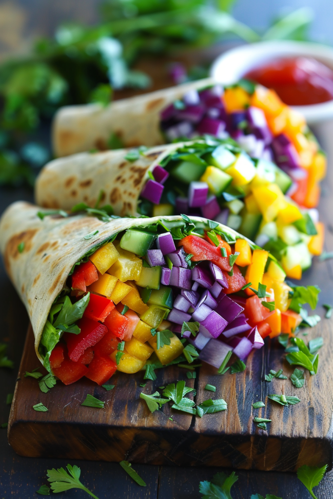 Rainbow Veggie Wraps