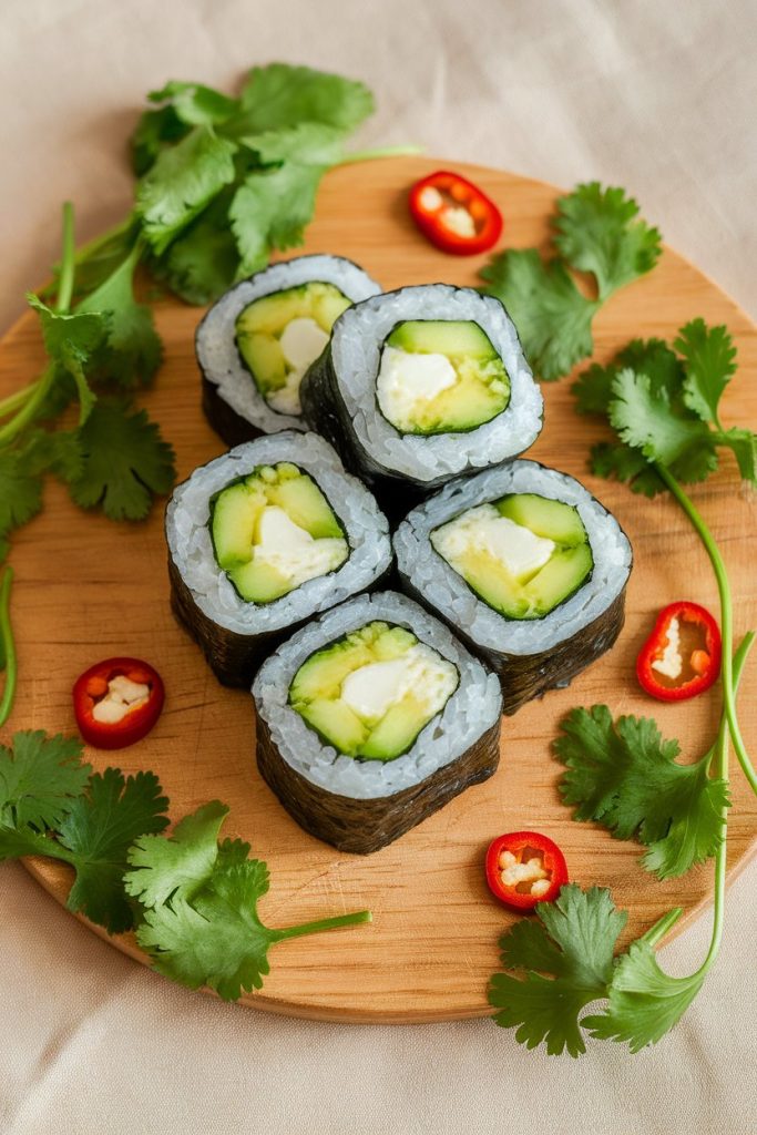 Cucumber Avocado Sushi Rolls