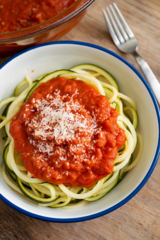 Zucchini Noodles with Marinara Sauce