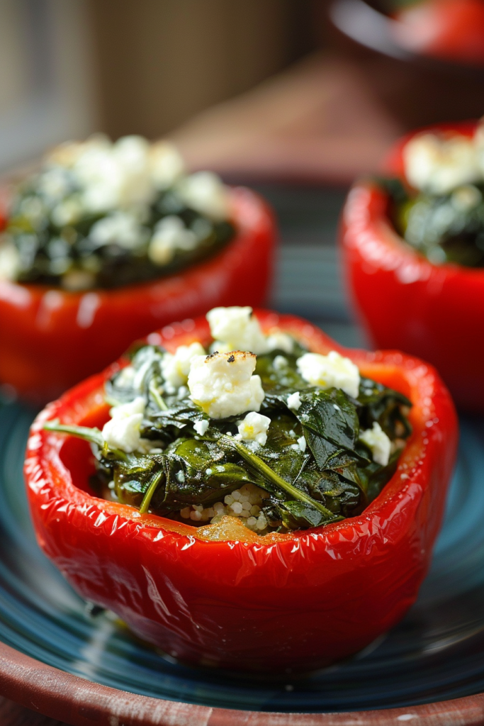 Spinach and Feta Stuffed Peppers