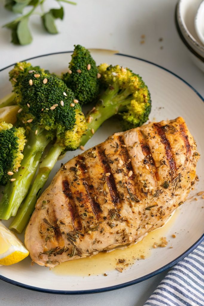 Grilled Chicken with Steamed Broccoli
