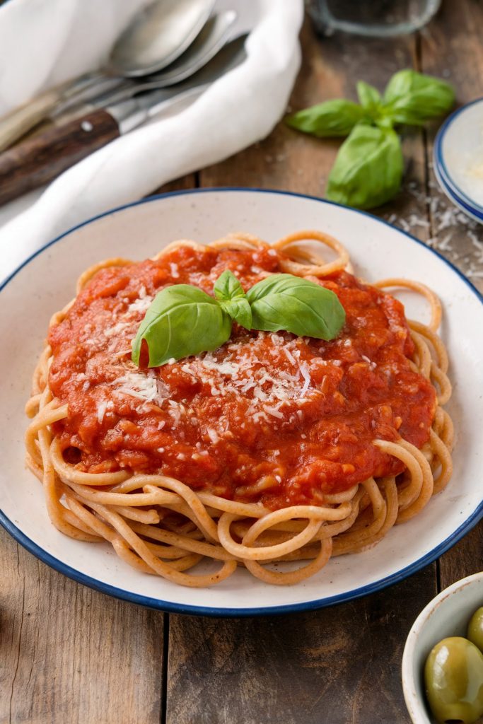 Whole Wheat Pasta with Marinara Sauce