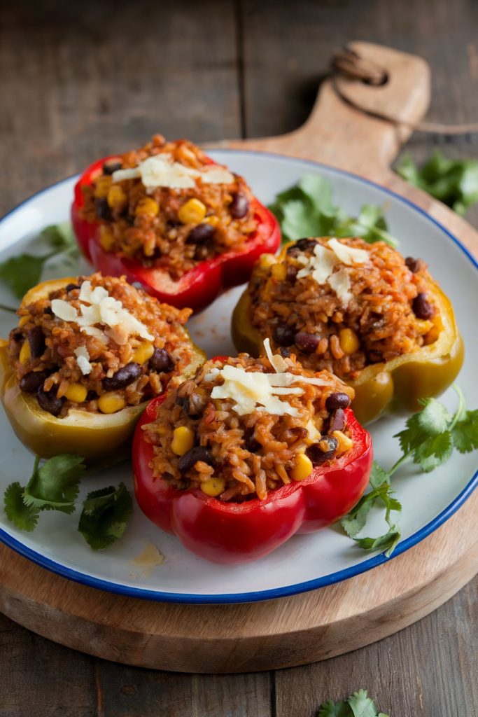 Stuffed Bell Peppers with Brown Rice