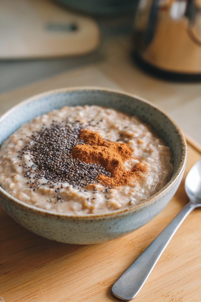 Oatmeal with Chia Seeds and Cinnamon