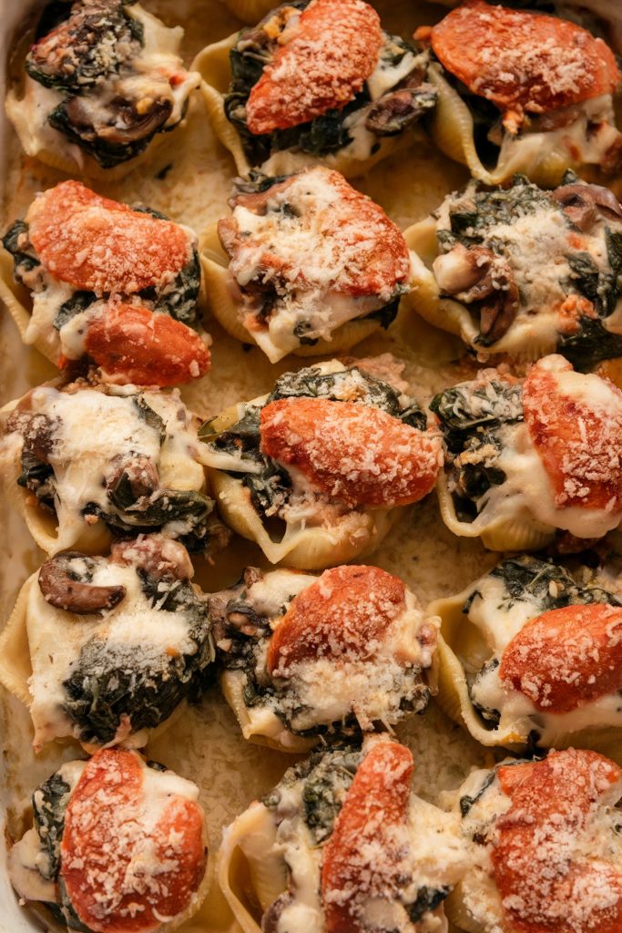 Spinach and Mushroom Stuffed Shells