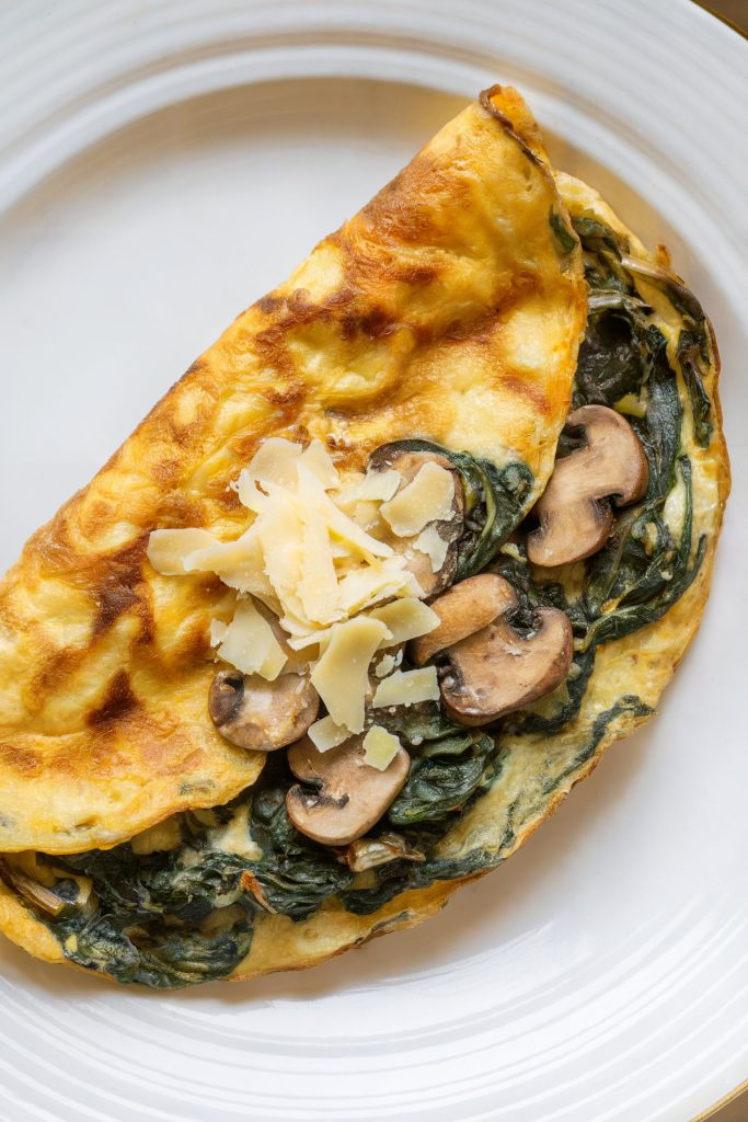 Spinach and Mushroom Omelette