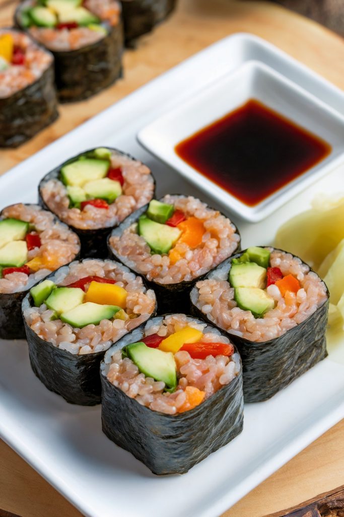 Brown Rice and Vegetable Sushi