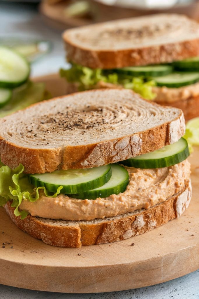 Cucumber and Hummus Sandwich