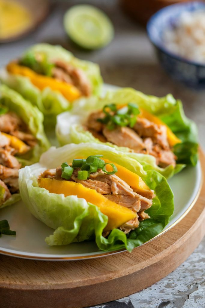Mango Chicken Lettuce Wraps