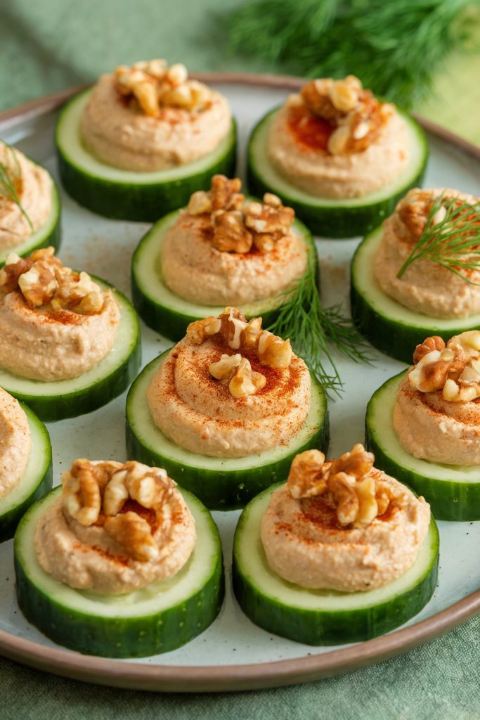 Cucumber Hummus Bites