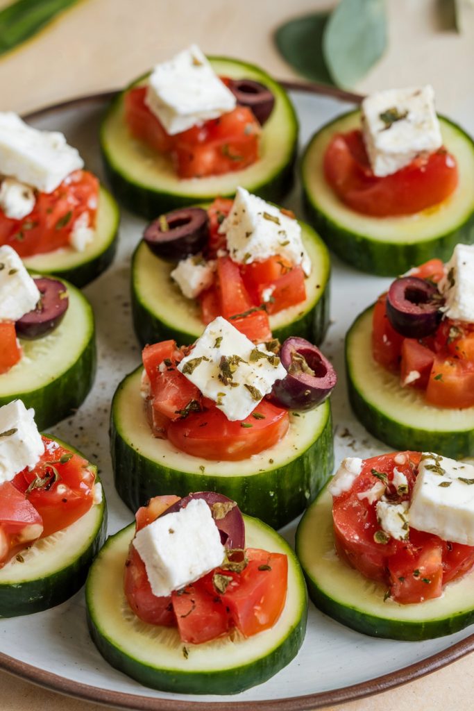 Greek Salad Cucumber Cups