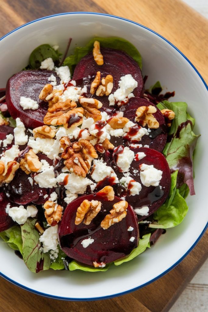 Beet Salad With Goat Cheese and Balsamic Vinaigrette