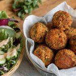 An air fryer falafel salad