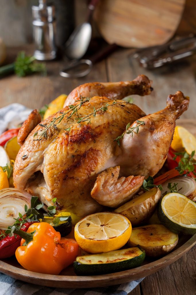 Lemon Herb Roasted Chicken with Roasted Vegetables