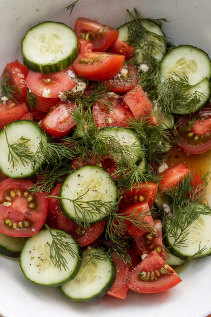 Cucumber and Tomato Salad with Dill