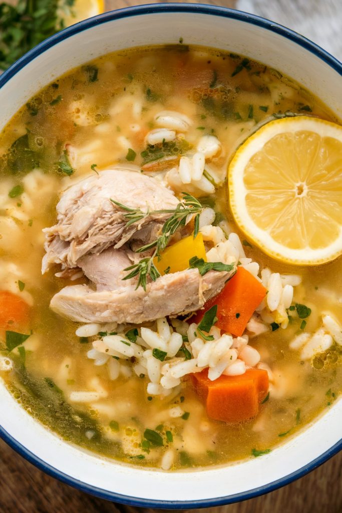 Lemon Herb Chicken and Rice Soup