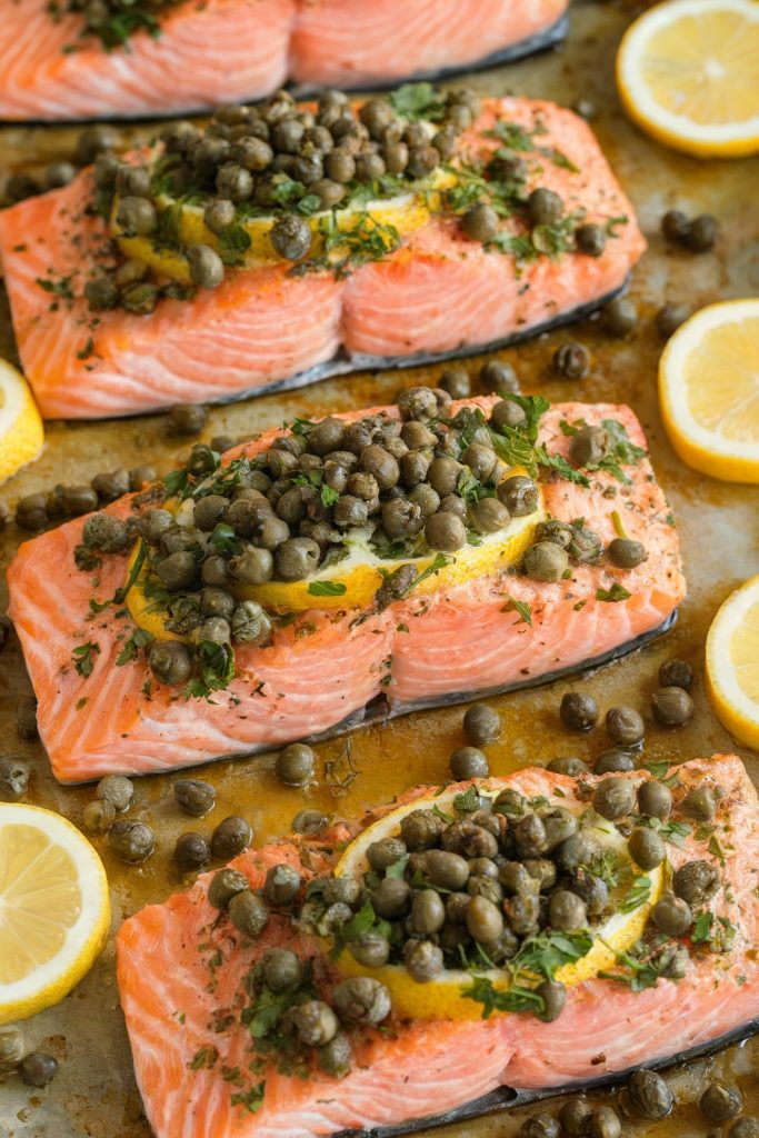 Baked Salmon with Lemon and Capers