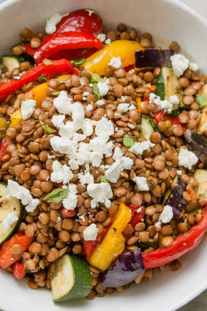 Mediterranean Lentil Salad with Roasted Vegetables