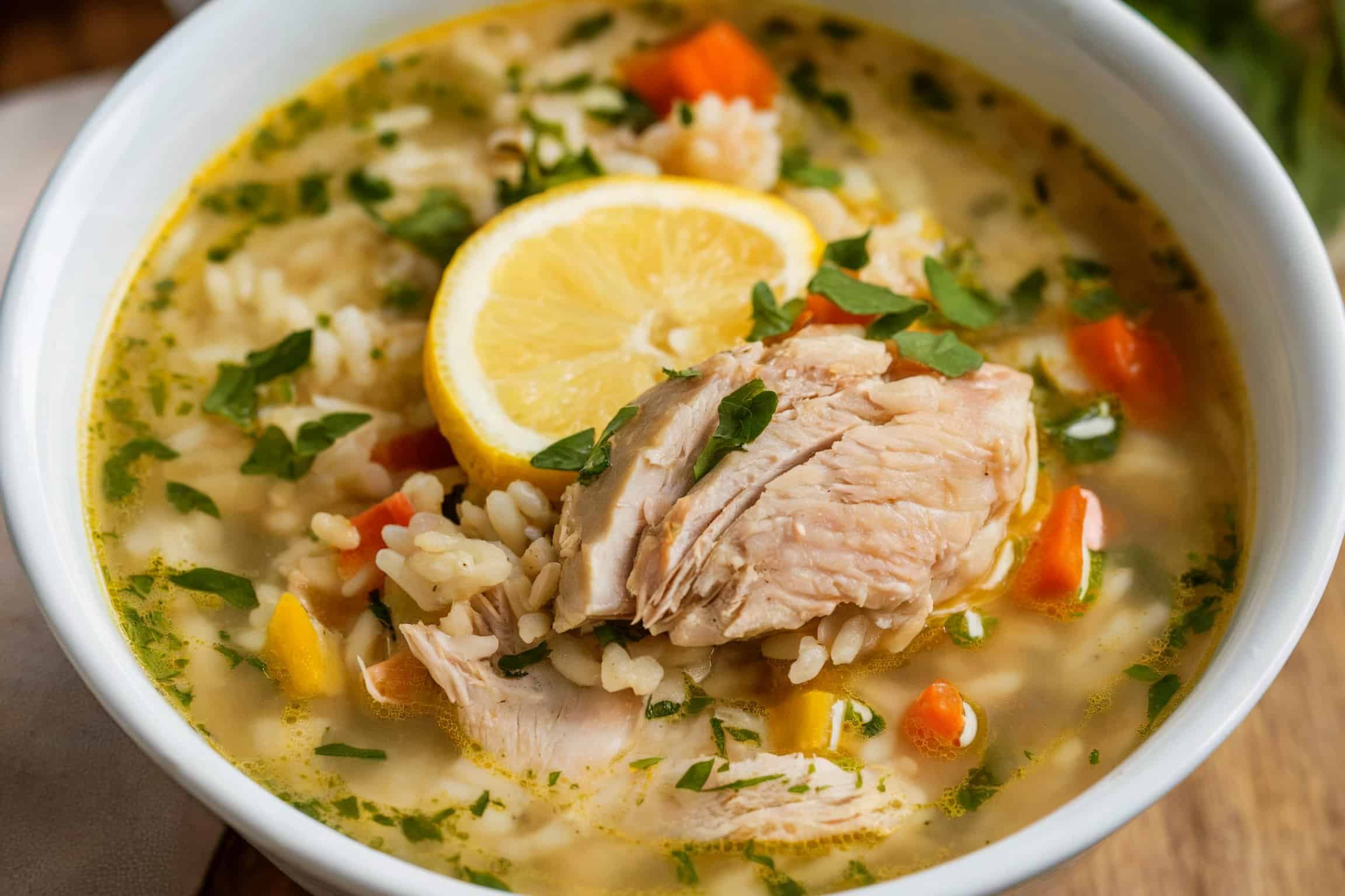 Lemon Herb Chicken and Rice Soup