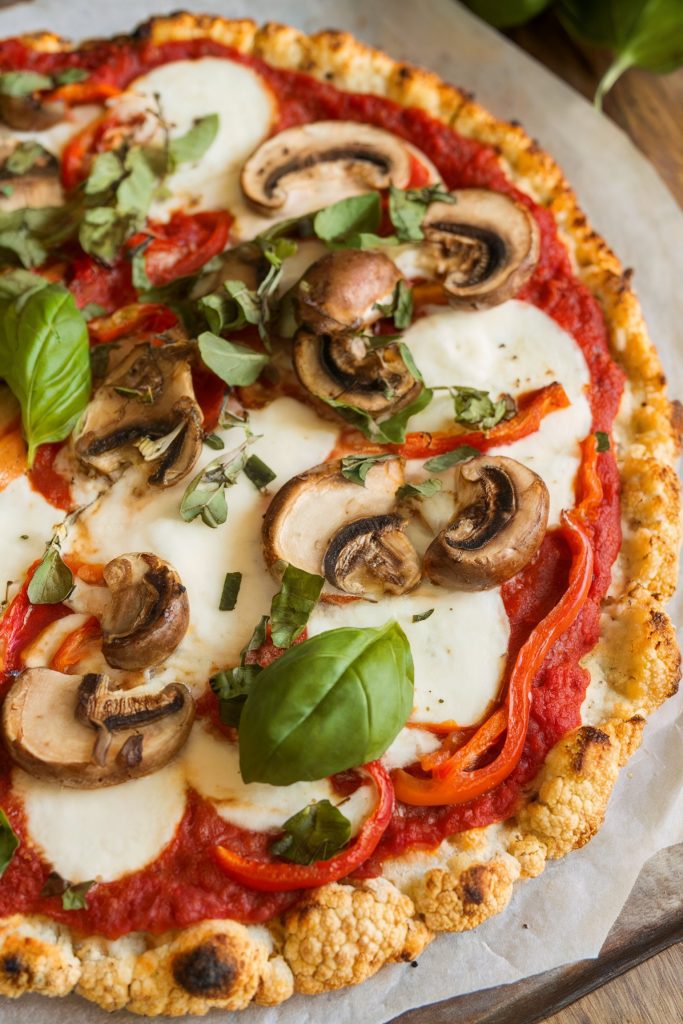 Roasted Vegetable Pizza with Cauliflower Crust