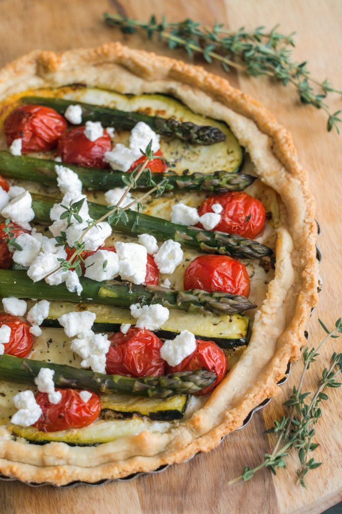 Roasted Vegetable Tart with Goat Cheese