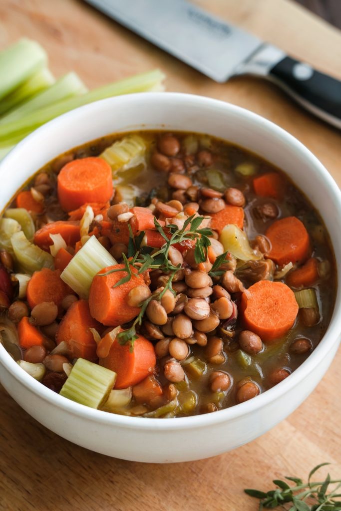 Roasted Vegetable and Lentil Soup