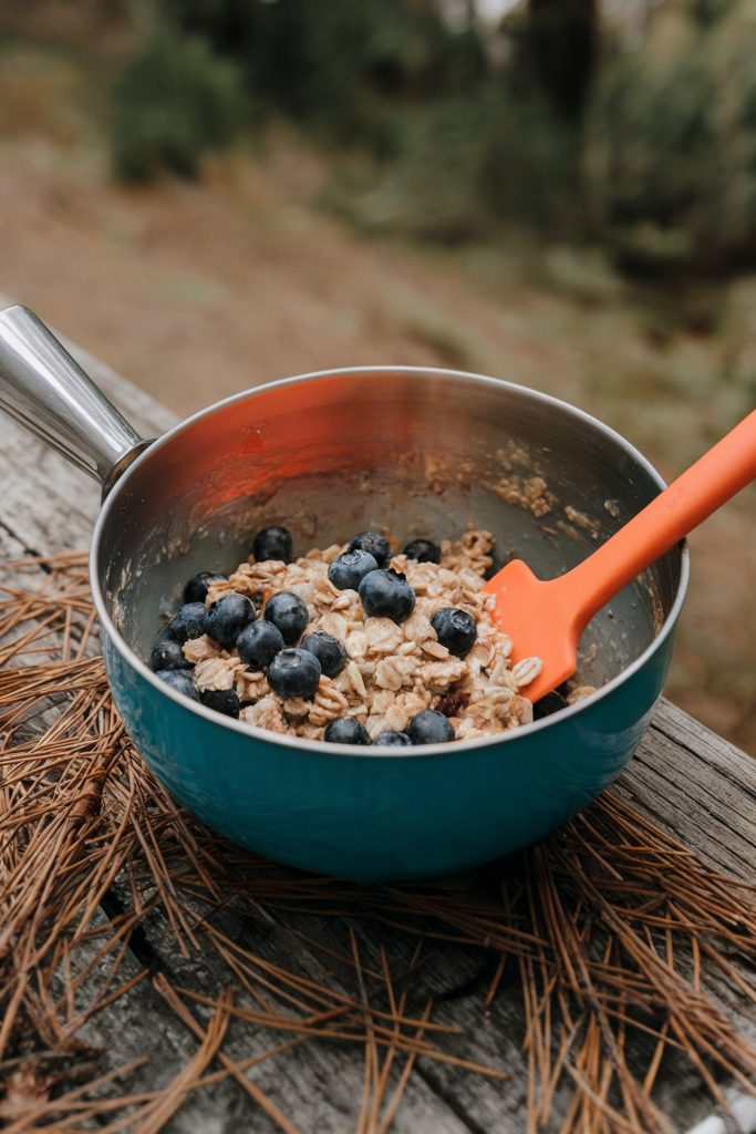 Campfire Oatmeal With Berries and Nuts