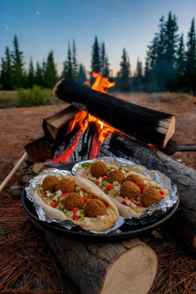 Campfire Baked Falafel Pitas
