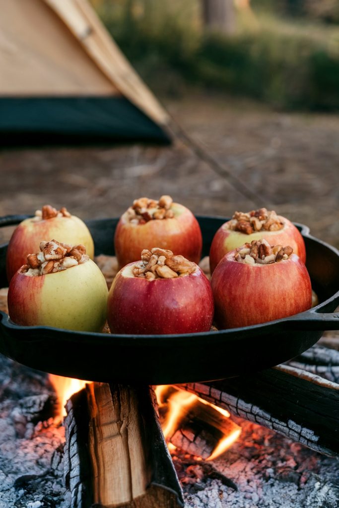 Campfire Baked Apples With Cinnamon and Nuts