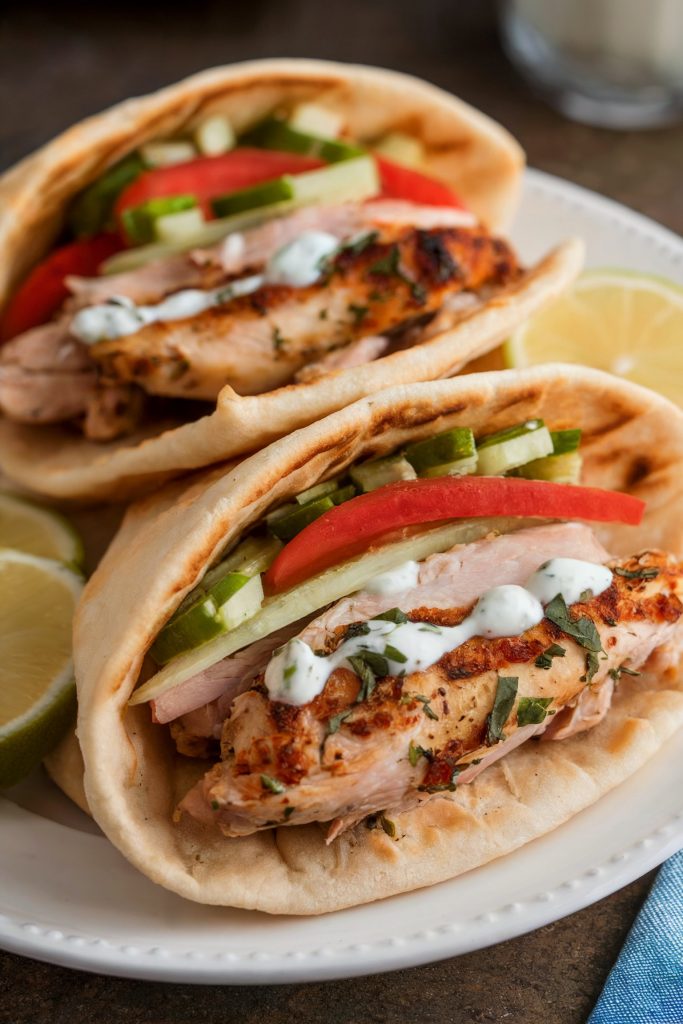 Chicken Gyros With Homemade Pita Bread