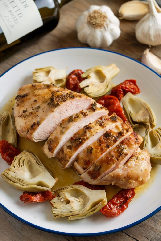 Chicken With Artichoke Hearts and Sun-Dried Tomatoes