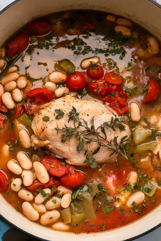Chicken and White Bean Stew With Tomatoes and Herbs