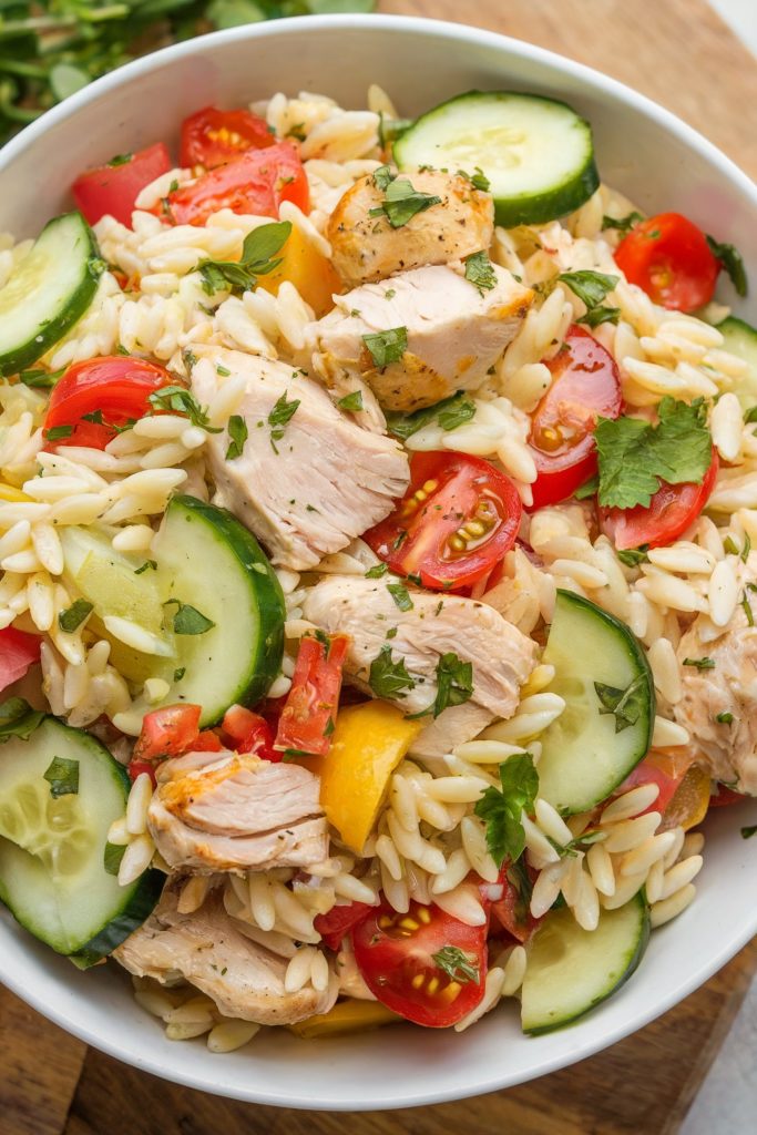 Chicken and Orzo Salad with Lemon Vinaigrette