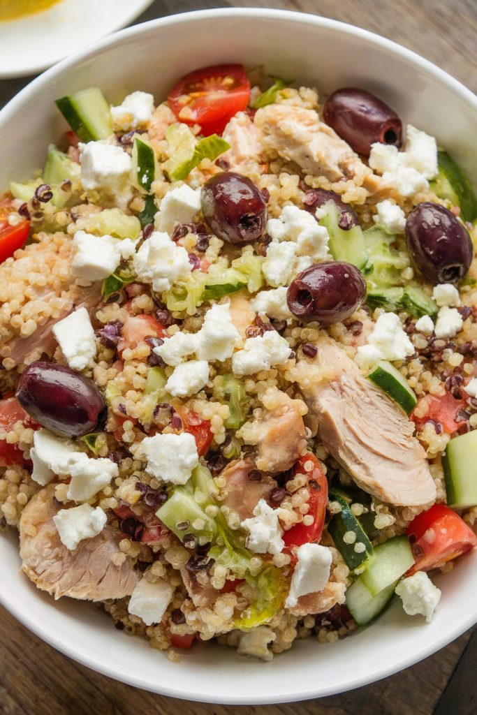 Chicken and Quinoa Salad With Feta and Olives