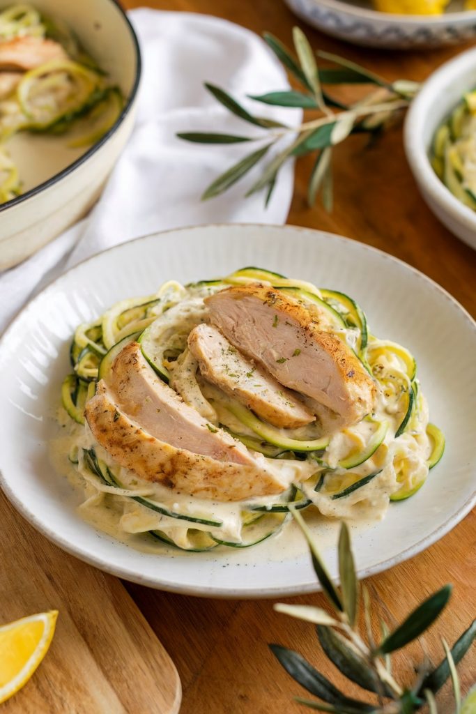 Creamy Chicken and Zoodle Spaghetti