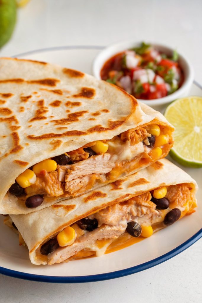 Chicken Quesadillas With Black Beans and Corn