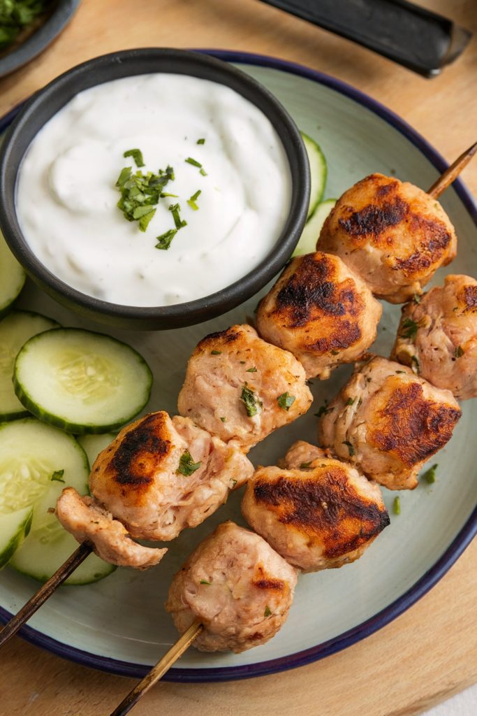 Chicken Kofta Kebabs With Yogurt Sauce