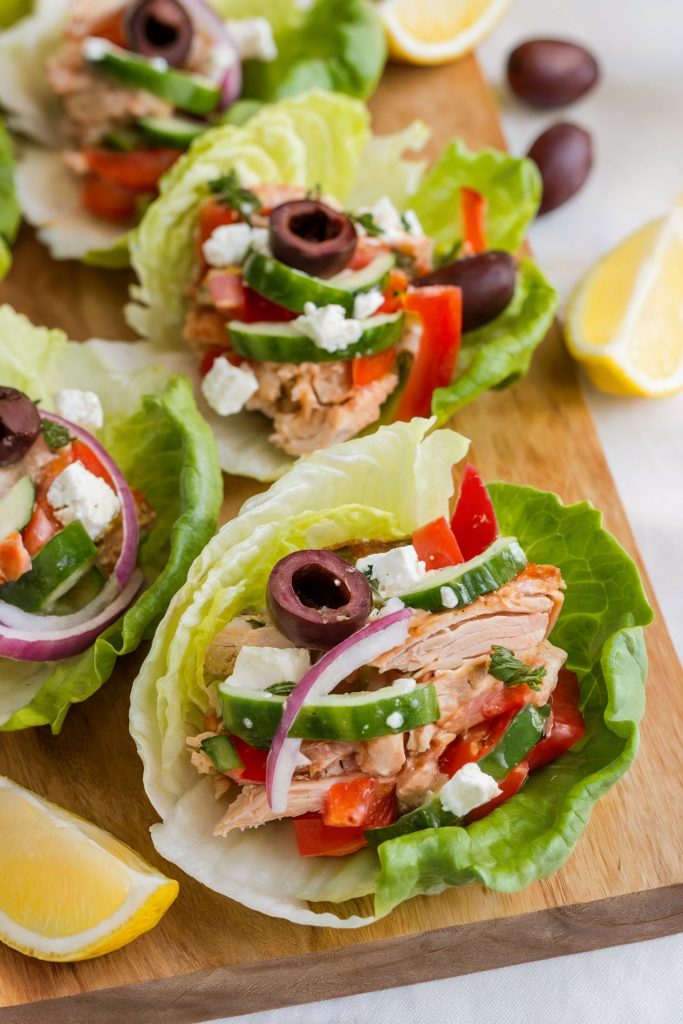 Mediterranean Chicken Lettuce Wraps
