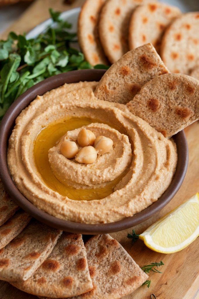 Hummus With Whole Wheat Pita Bread