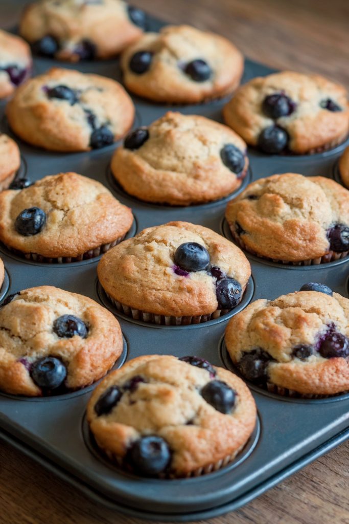 Whole Wheat Banana Blueberry Muffins